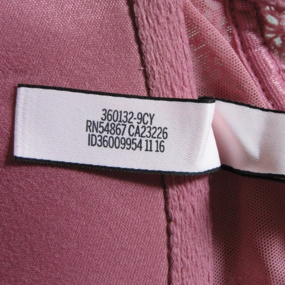 Victorias Secret Easy Lace Push-Up Bra Racerback Wireless 36B Pink Fairy Sultry